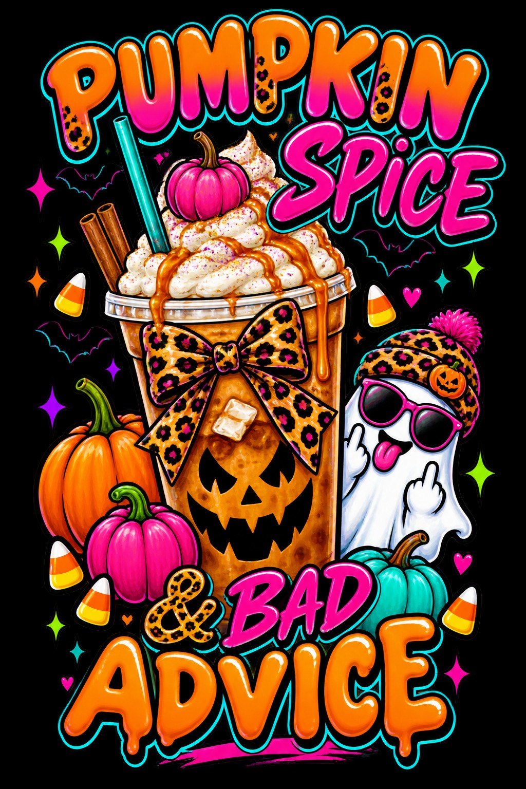 Pumpkin Spice & Bad Advice — Digital PNG digital artwork preview