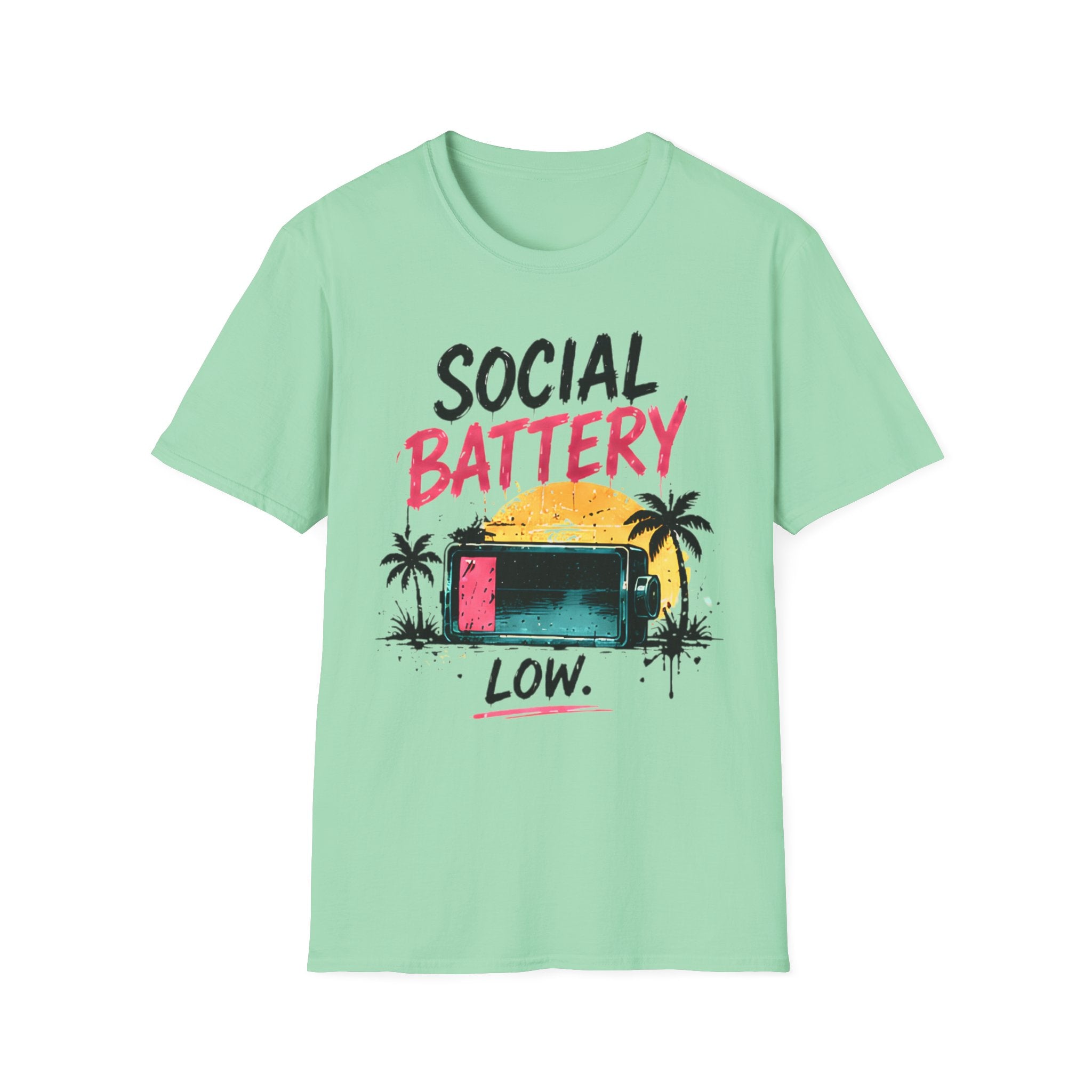 Cute Coastal Shirt | Social Battery | Beach Life Graphic Tee | Oversized Summer Tee | Ocean Lover Gift