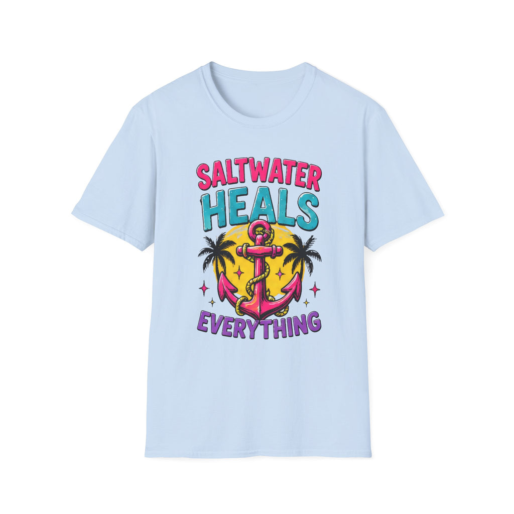 Beach Life Graphic Tee | Saltwater Heals Everything | Cute Coastal Shirt | Oversized Summer Tee | Ocean Lover Gift