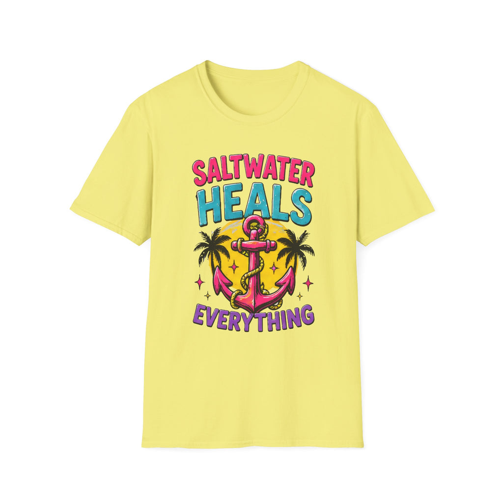 Beach Life Graphic Tee | Saltwater Heals Everything | Cute Coastal Shirt | Oversized Summer Tee | Ocean Lover Gift