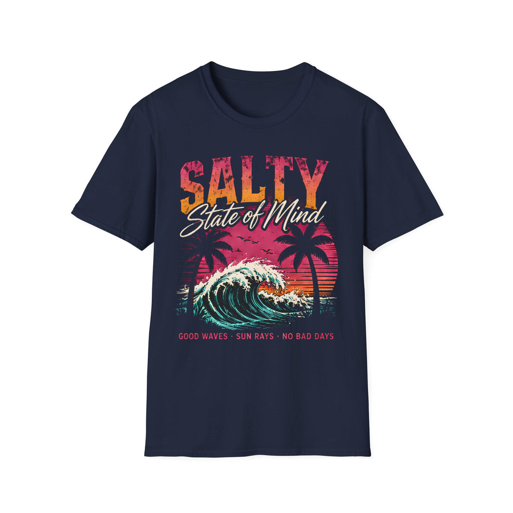 Salty State Of Mind | Cute Coastal Shirt | Beach Life Graphic Tee | Oversized Summer Tee | Ocean Lover Gift