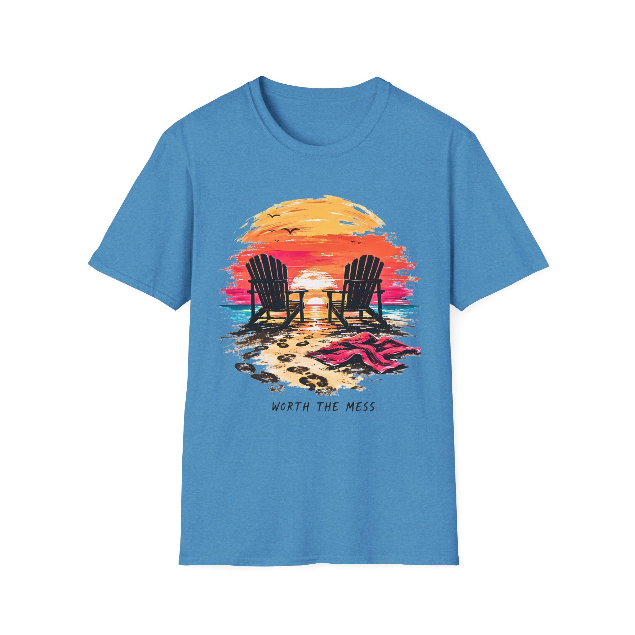 Worth The Mess | Beach Life Graphic Tee | Cute Coastal Shirt | Oversized Summer Tee | Ocean Lover Gift