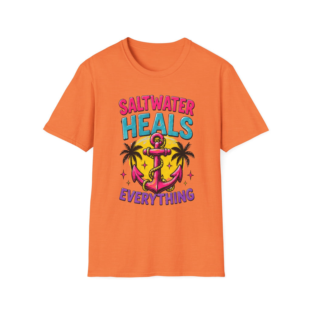 Beach Life Graphic Tee | Saltwater Heals Everything | Cute Coastal Shirt | Oversized Summer Tee | Ocean Lover Gift