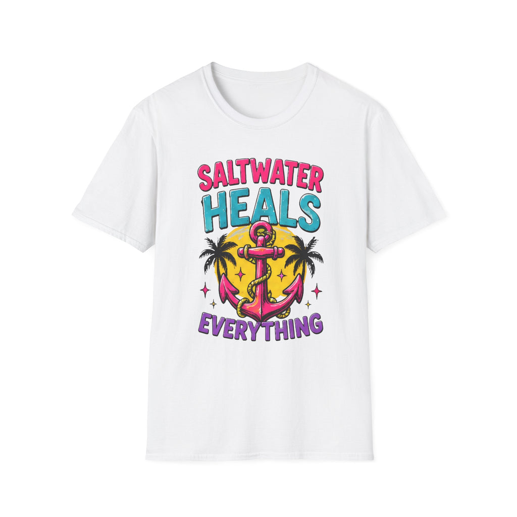 Beach Life Graphic Tee | Saltwater Heals Everything | Cute Coastal Shirt | Oversized Summer Tee | Ocean Lover Gift