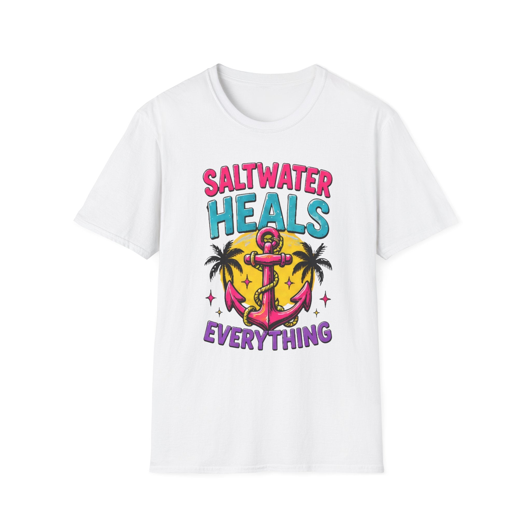 Beach Life Graphic Tee | Saltwater Heals Everything | Cute Coastal Shirt | Oversized Summer Tee | Ocean Lover Gift
