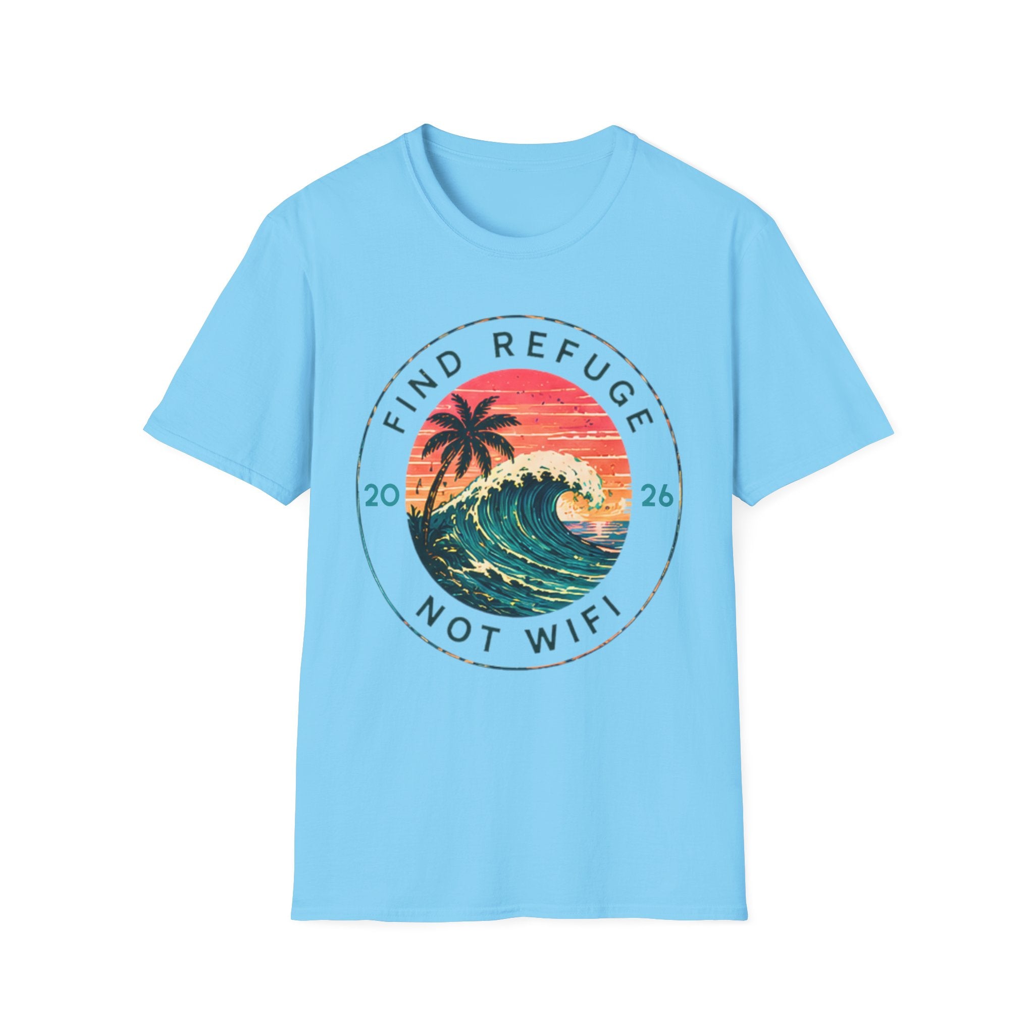 Find Refuge Not Wifi | Beach Life Graphic Tee | Cute Coastal Shirt | Oversized Summer Tee | Ocean Lover Gift