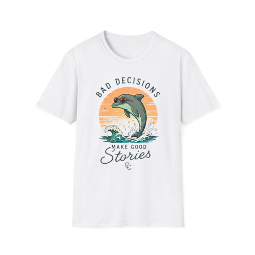 Bad Decisions Make Great Stories| Beach Life Graphic Tee | Cute Coastal Shirt | Oversized Summer Tee | Ocean Lover Gift