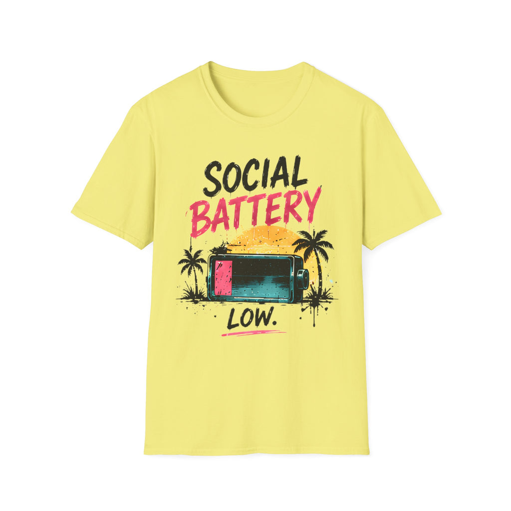 Cute Coastal Shirt | Social Battery | Beach Life Graphic Tee | Oversized Summer Tee | Ocean Lover Gift