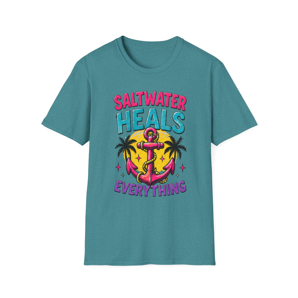 Beach Life Graphic Tee | Saltwater Heals Everything | Cute Coastal Shirt | Oversized Summer Tee | Ocean Lover Gift