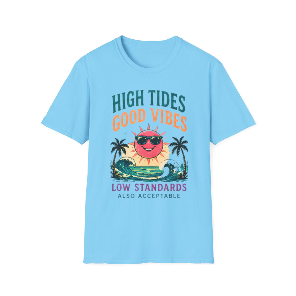 Beach Life Graphic Tee | High Tides Good Vibes | Cute Coastal Shirt | Oversized Summer Tee | Ocean Lover Gift