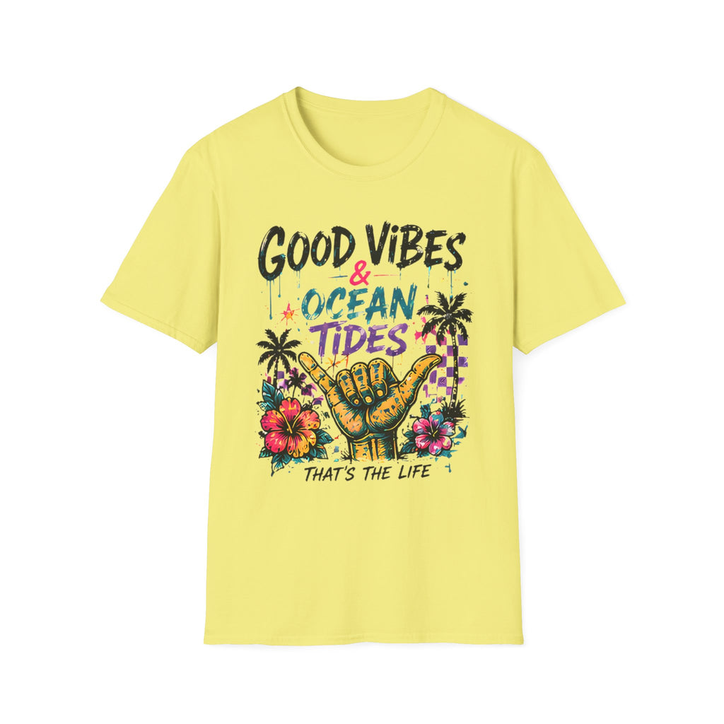 Good Vibes Ocean Tides | Beach Life Graphic Tee | Cute Coastal Shirt | Oversized Summer Tee | Ocean Lover Gift