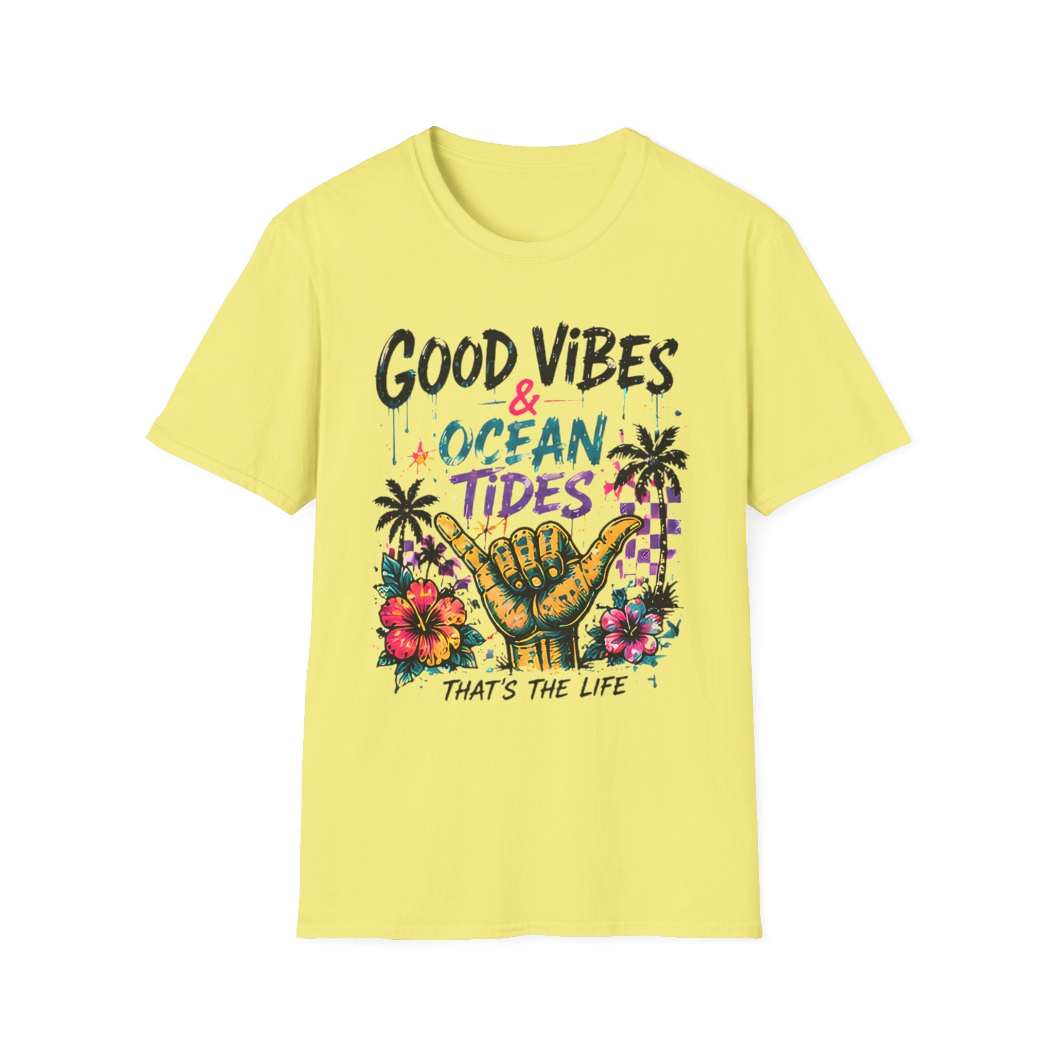 Good Vibes Ocean Tides | Beach Life Graphic Tee | Cute Coastal Shirt | Oversized Summer Tee | Ocean Lover Gift