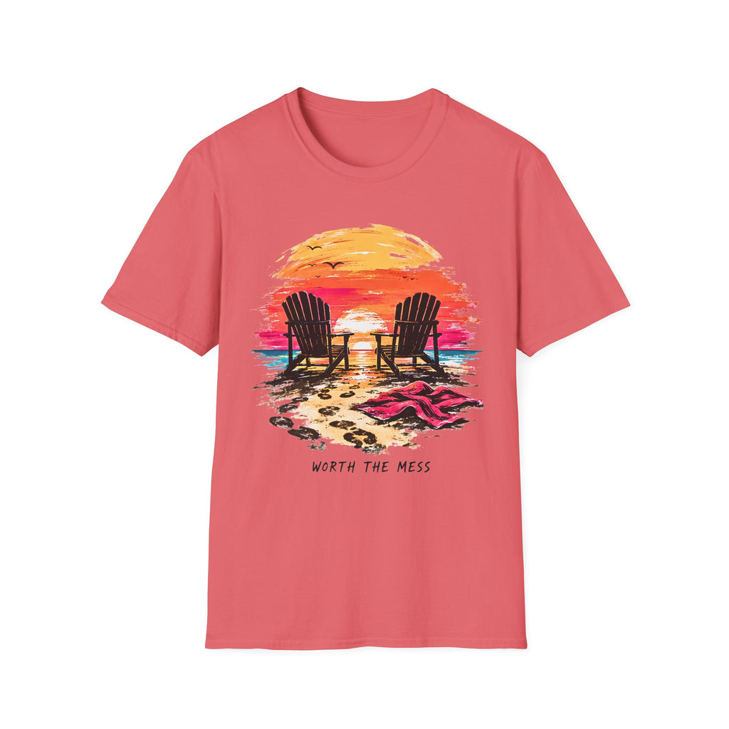 Worth The Mess | Beach Life Graphic Tee | Cute Coastal Shirt | Oversized Summer Tee | Ocean Lover Gift