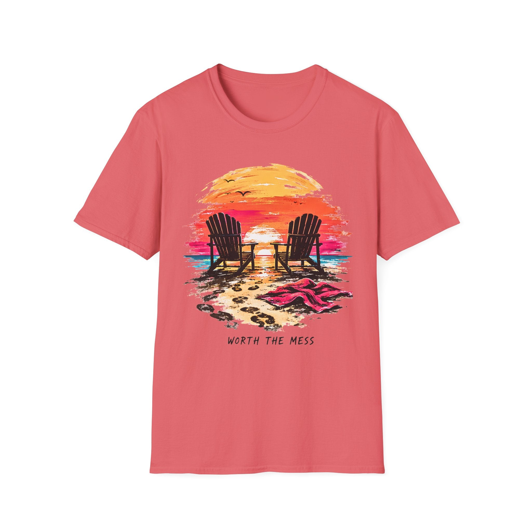 Worth The Mess | Beach Life Graphic Tee | Cute Coastal Shirt | Oversized Summer Tee | Ocean Lover Gift