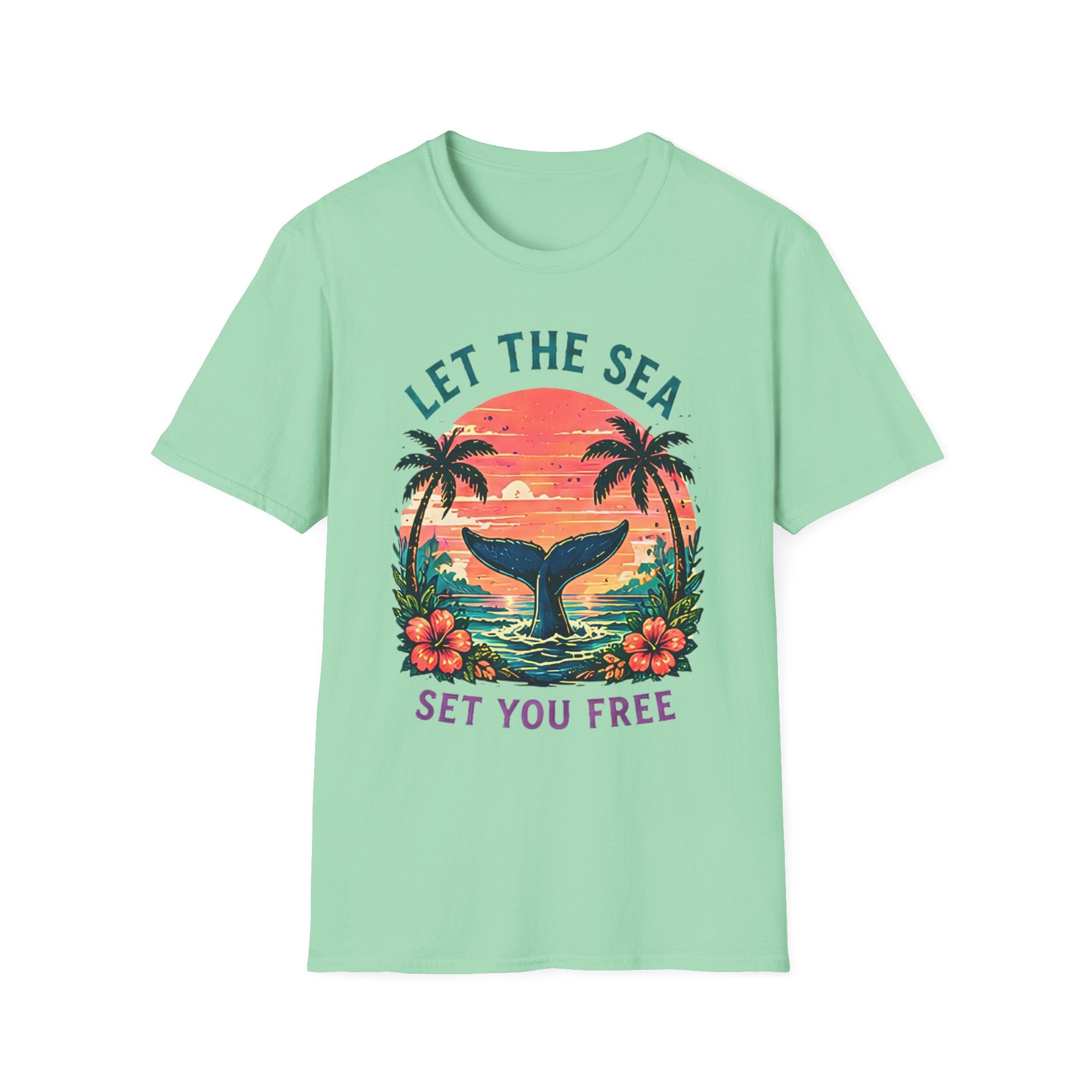 Let The Sea Set You Free | Beach Life Graphic Tee | Cute Coastal Shirt | Oversized Summer Tee | Ocean Lover Gift