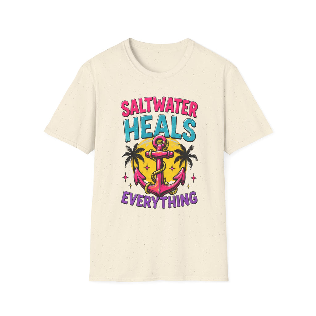 Beach Life Graphic Tee | Saltwater Heals Everything | Cute Coastal Shirt | Oversized Summer Tee | Ocean Lover Gift
