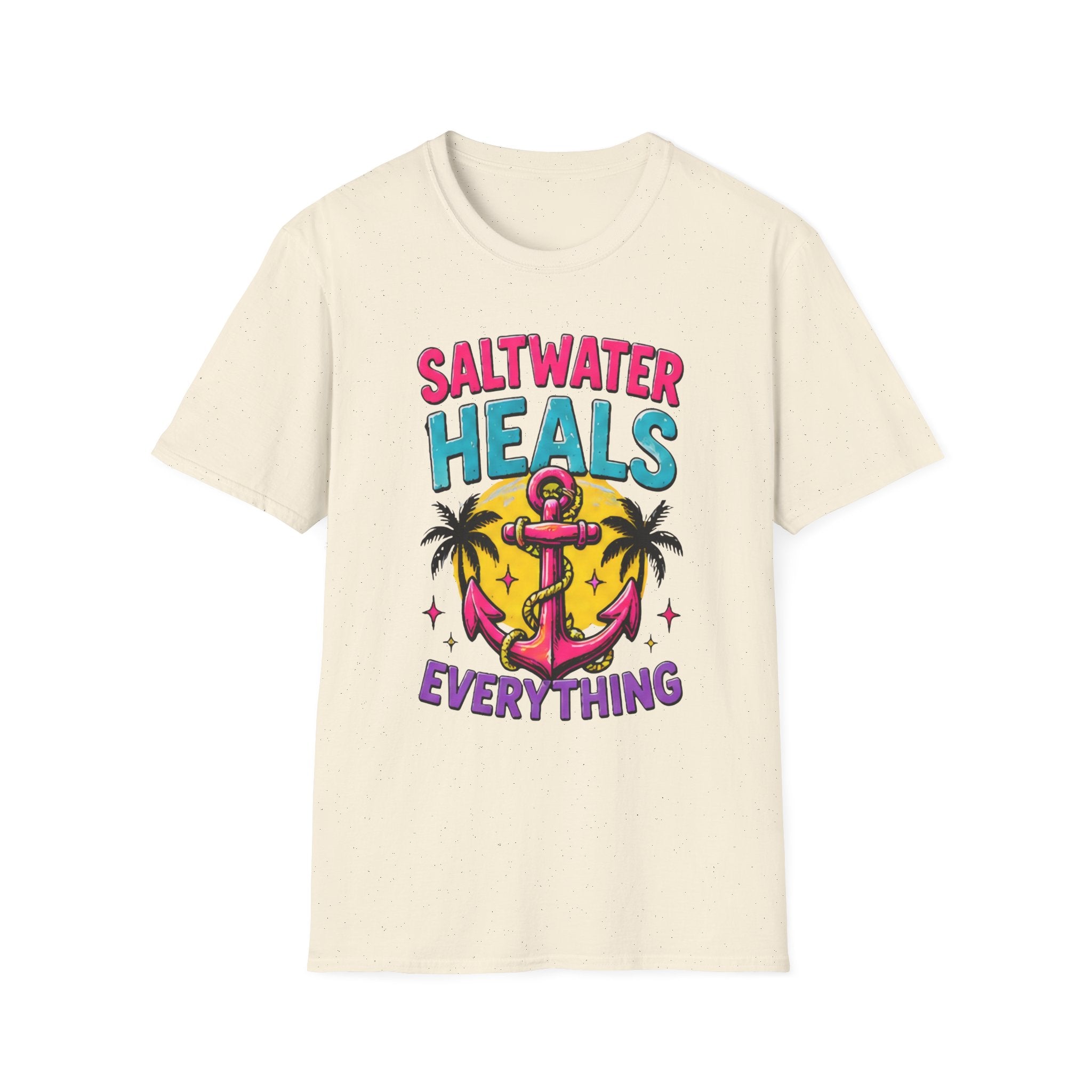 Beach Life Graphic Tee | Saltwater Heals Everything | Cute Coastal Shirt | Oversized Summer Tee | Ocean Lover Gift