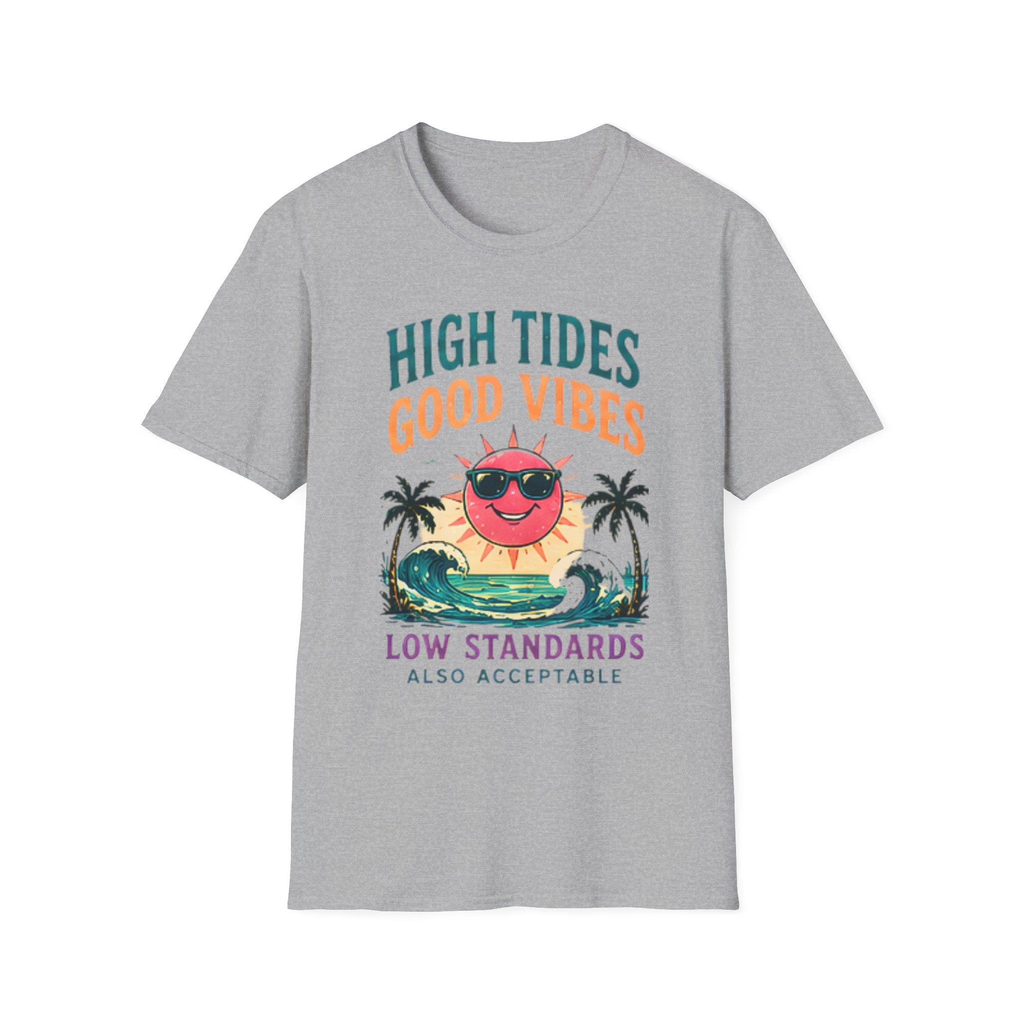 Beach Life Graphic Tee | High Tides Good Vibes | Cute Coastal Shirt | Oversized Summer Tee | Ocean Lover Gift