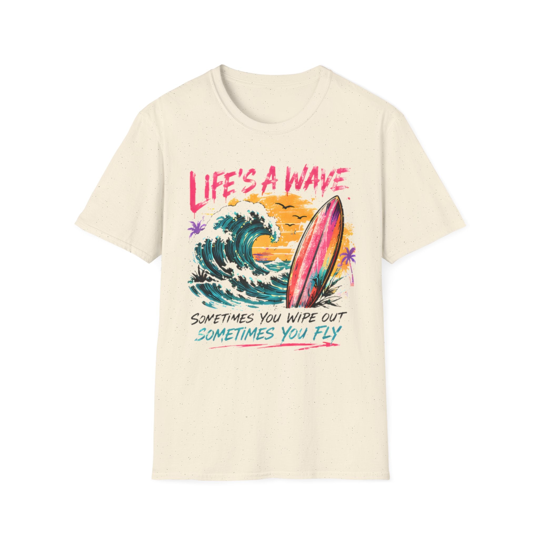 Cute Coastal Shirt | Life's A Wave| Beach Life Graphic Tee | Oversized Summer Tee | Ocean Lover Gift
