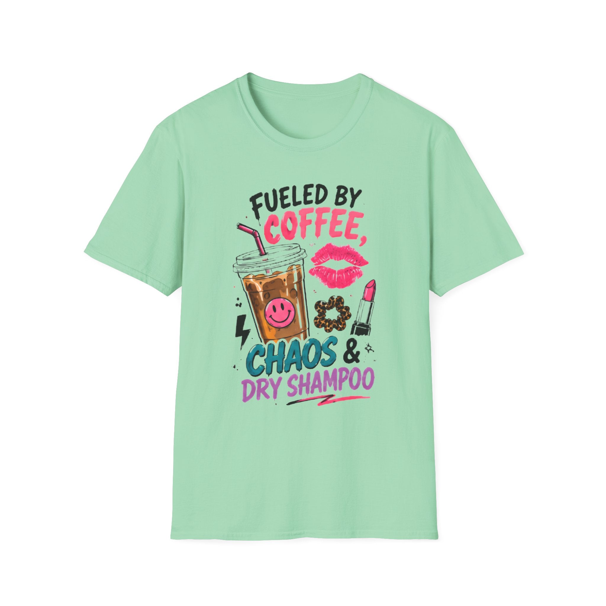 Fueled By Coffee, Chaos & Dry Shampoo Graphic T-Shirt