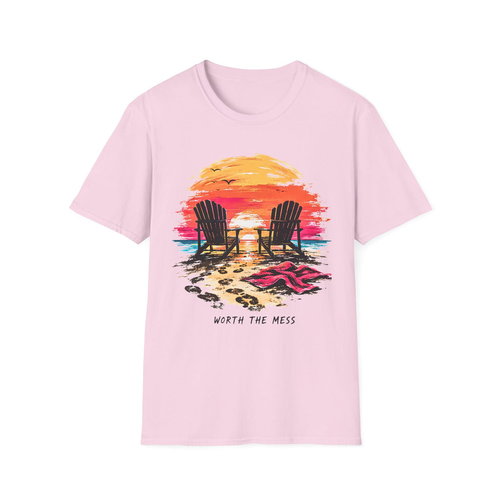 Worth The Mess | Beach Life Graphic Tee | Cute Coastal Shirt | Oversized Summer Tee | Ocean Lover Gift