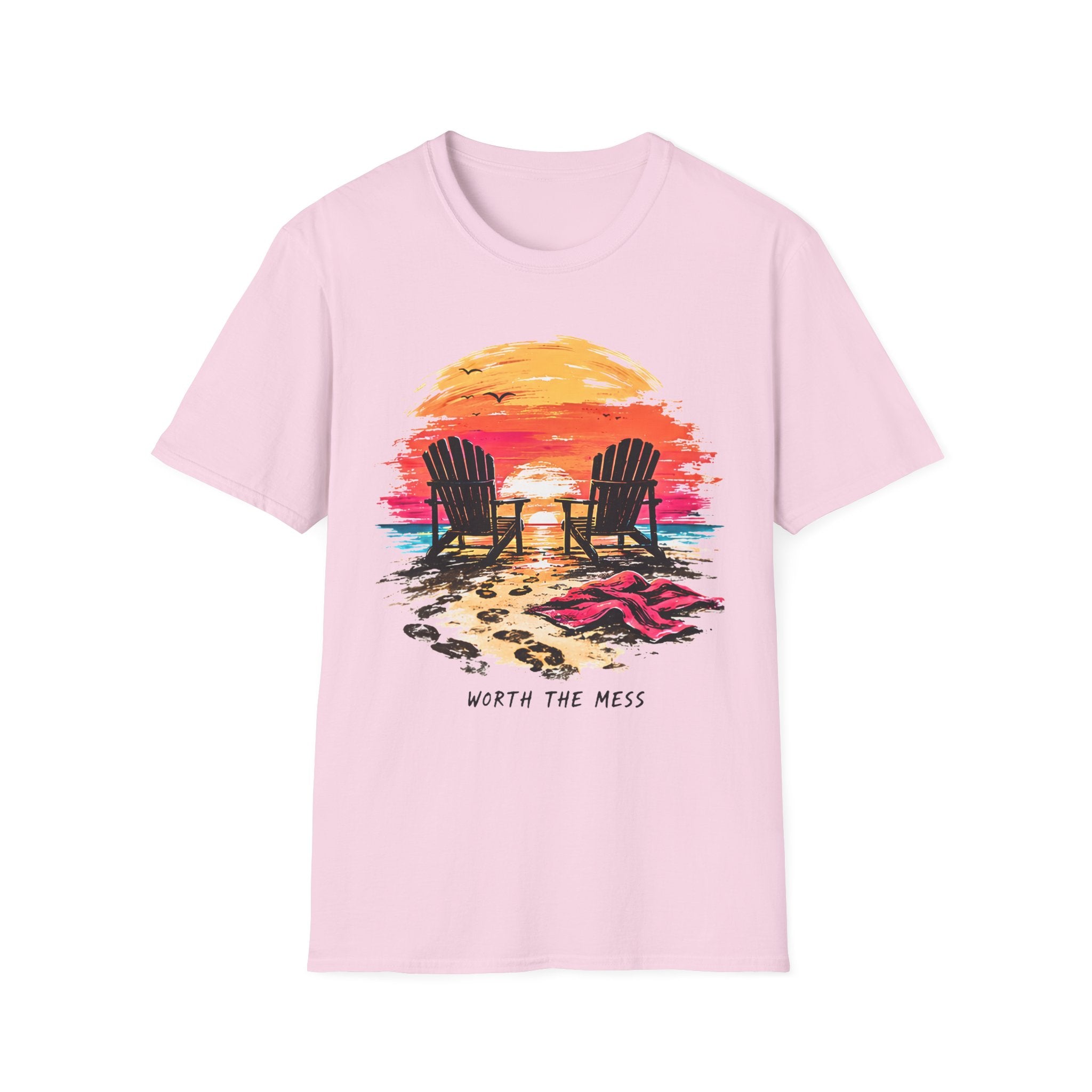 Worth The Mess | Beach Life Graphic Tee | Cute Coastal Shirt | Oversized Summer Tee | Ocean Lover Gift
