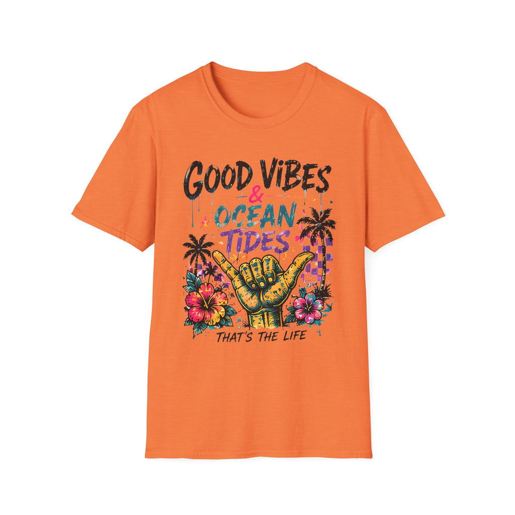 Good Vibes Ocean Tides | Beach Life Graphic Tee | Cute Coastal Shirt | Oversized Summer Tee | Ocean Lover Gift