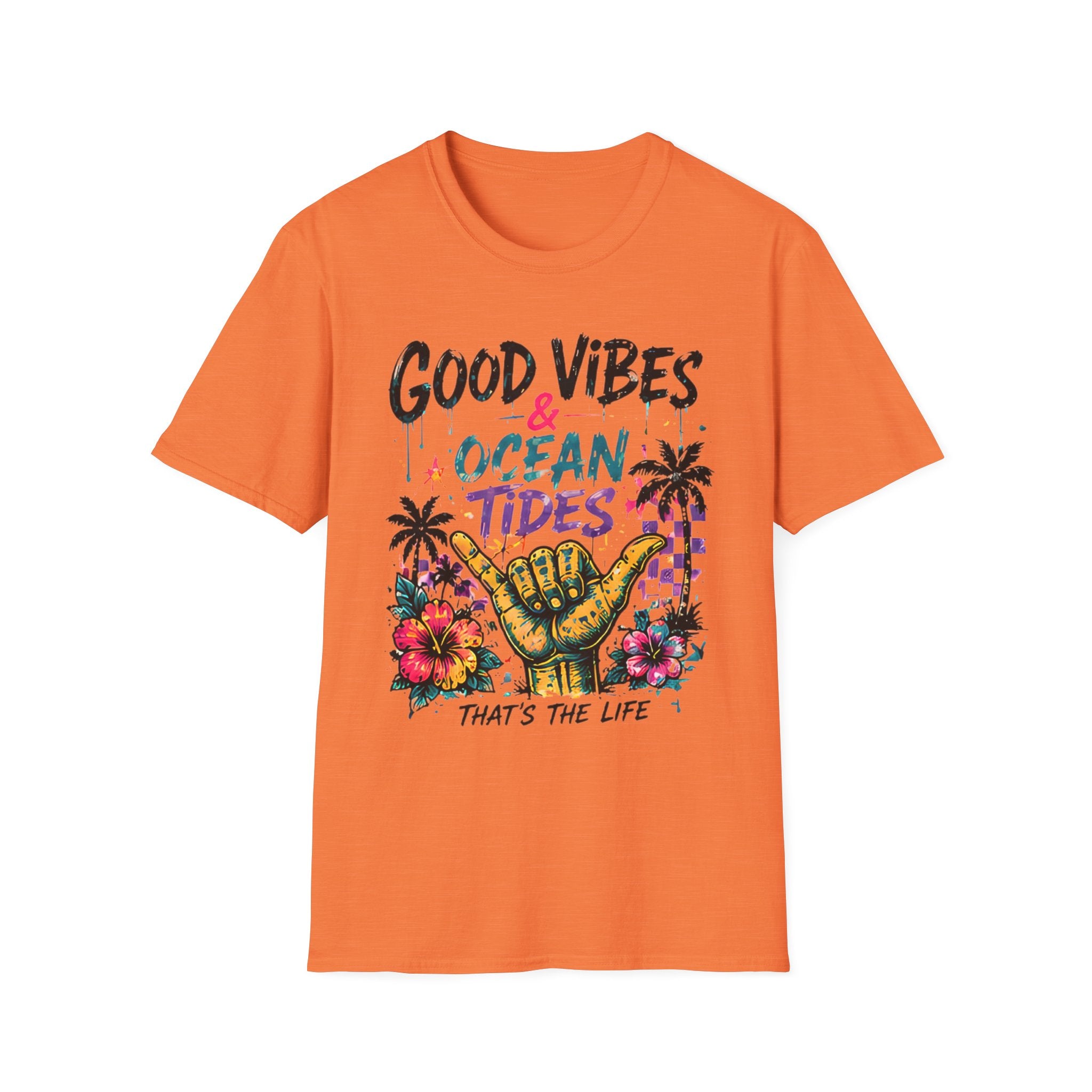 Good Vibes Ocean Tides | Beach Life Graphic Tee | Cute Coastal Shirt | Oversized Summer Tee | Ocean Lover Gift