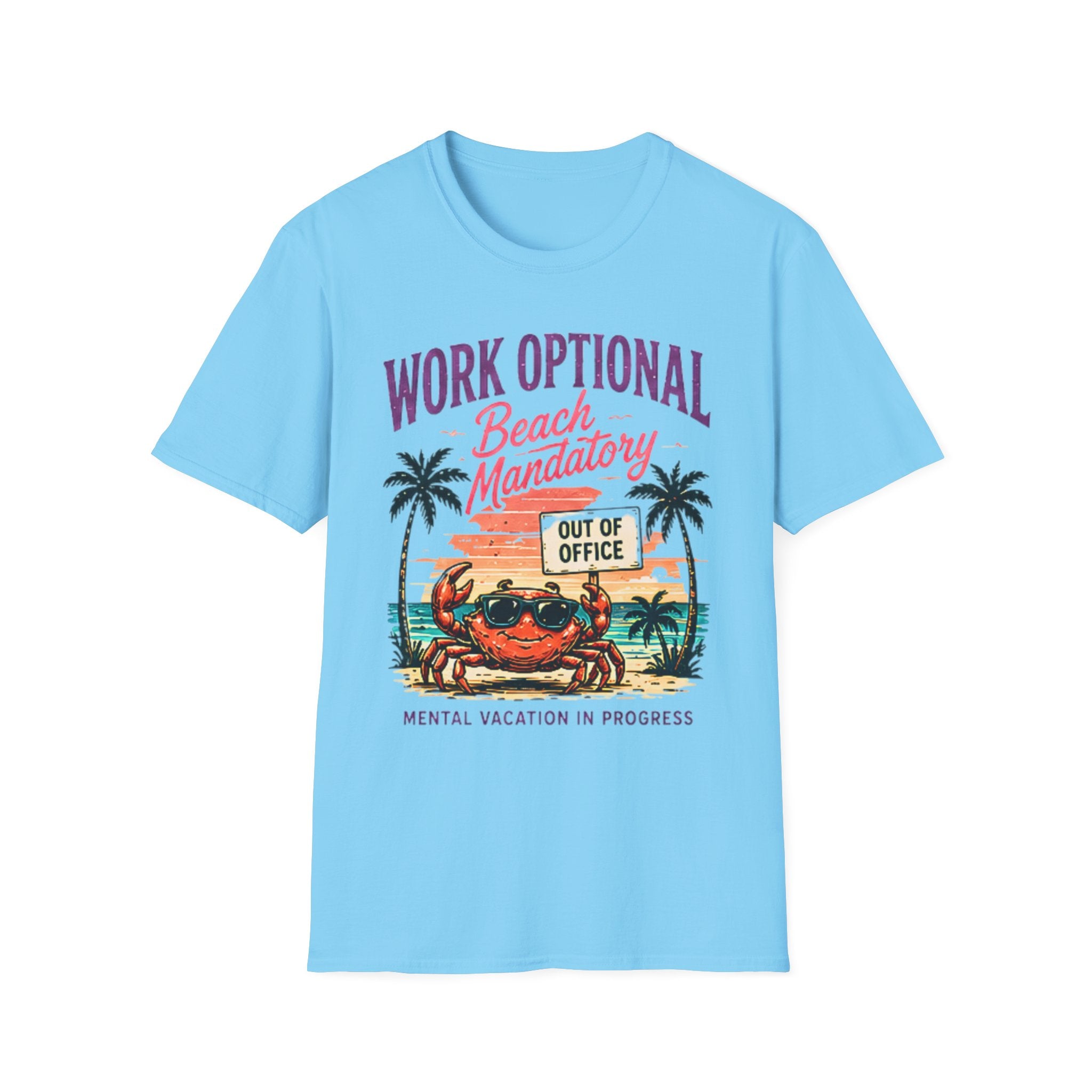 Beach Life Graphic Tee | Work Optional | Cute Coastal Shirt | Oversized Summer Tee | Ocean Lover Gift