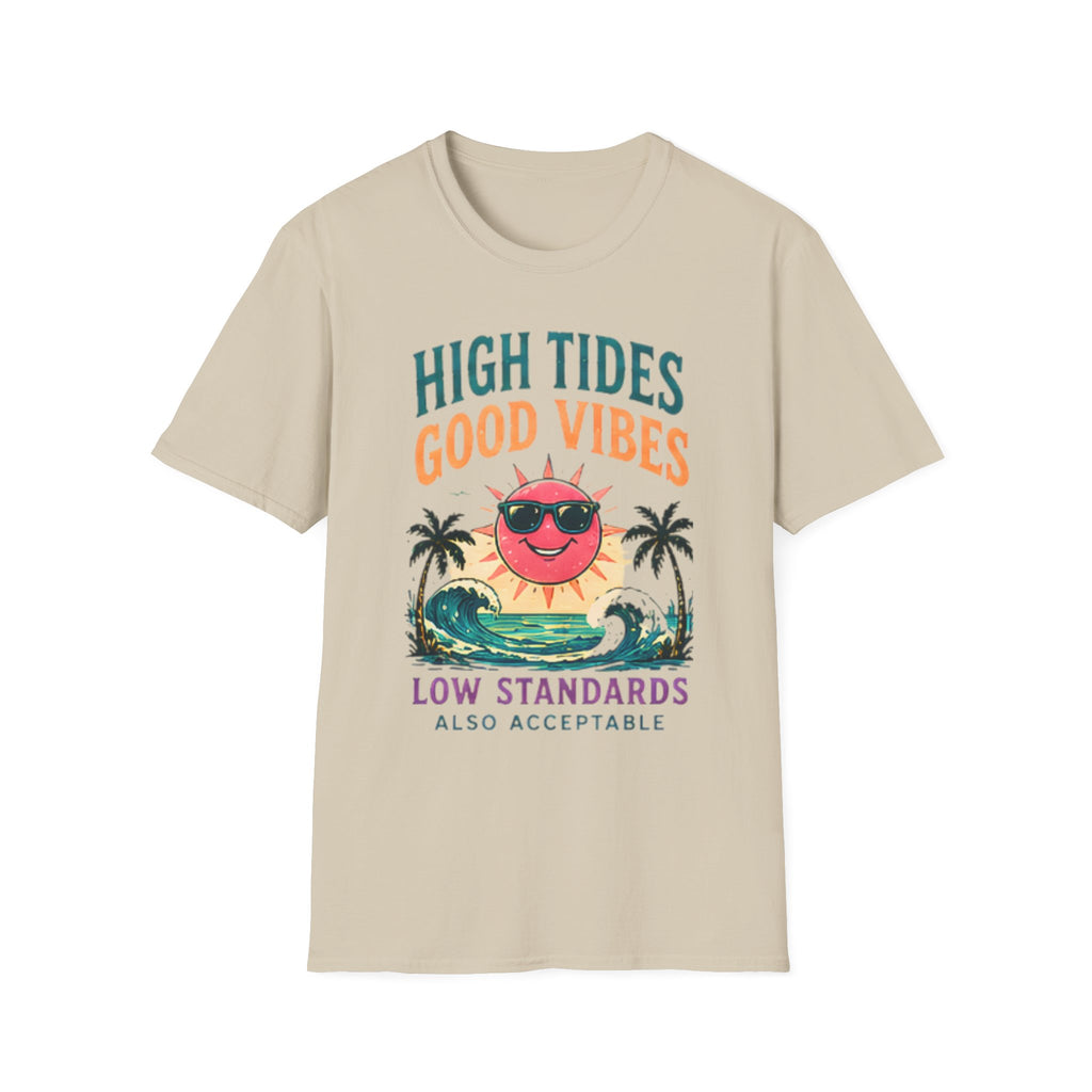 Beach Life Graphic Tee | High Tides Good Vibes | Cute Coastal Shirt | Oversized Summer Tee | Ocean Lover Gift