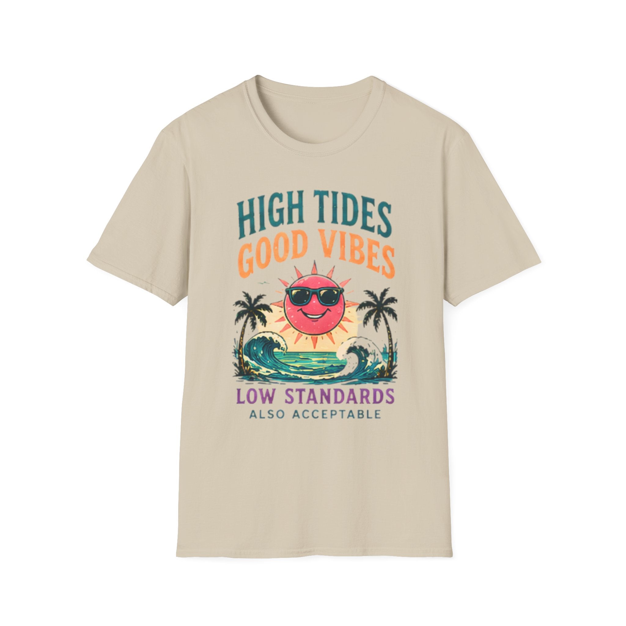 Beach Life Graphic Tee | High Tides Good Vibes | Cute Coastal Shirt | Oversized Summer Tee | Ocean Lover Gift