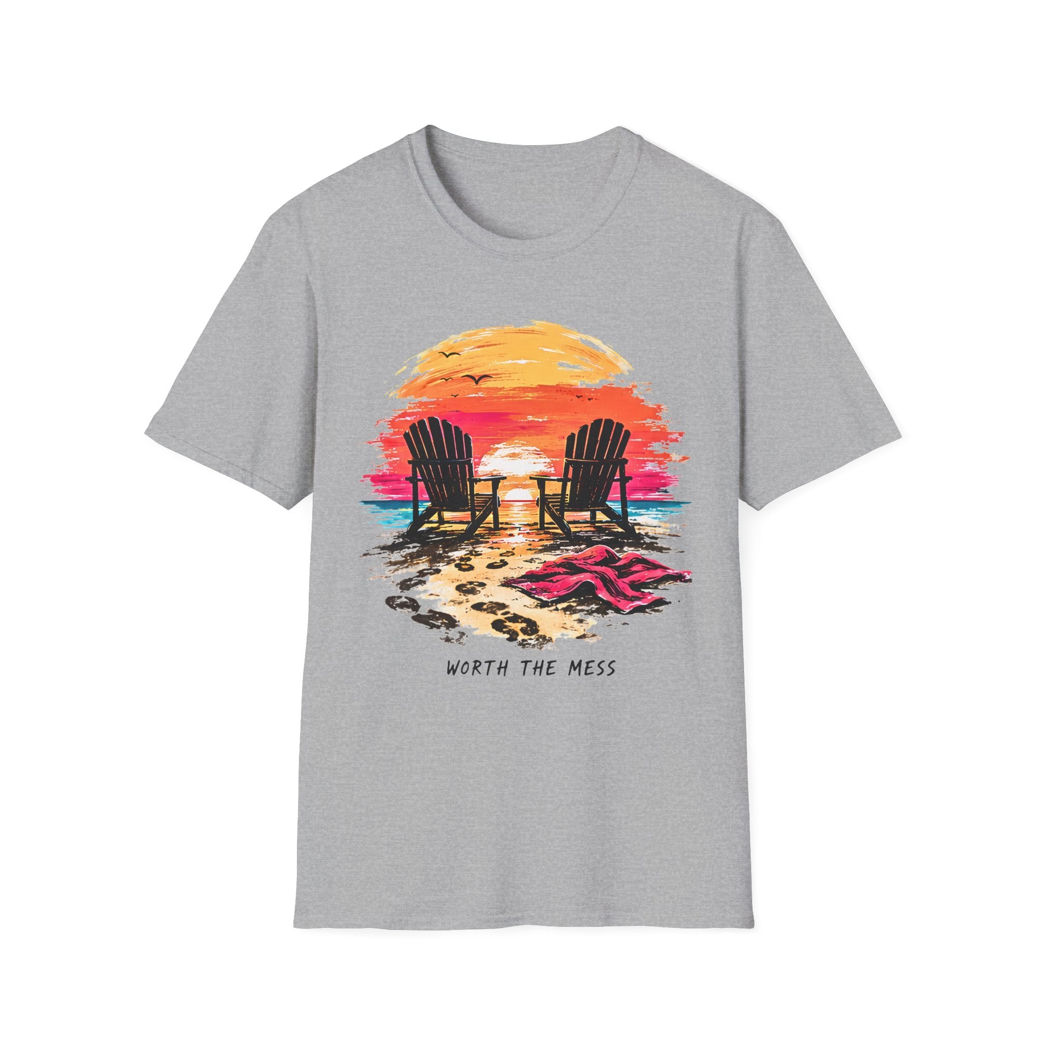 Worth The Mess | Beach Life Graphic Tee | Cute Coastal Shirt | Oversized Summer Tee | Ocean Lover Gift