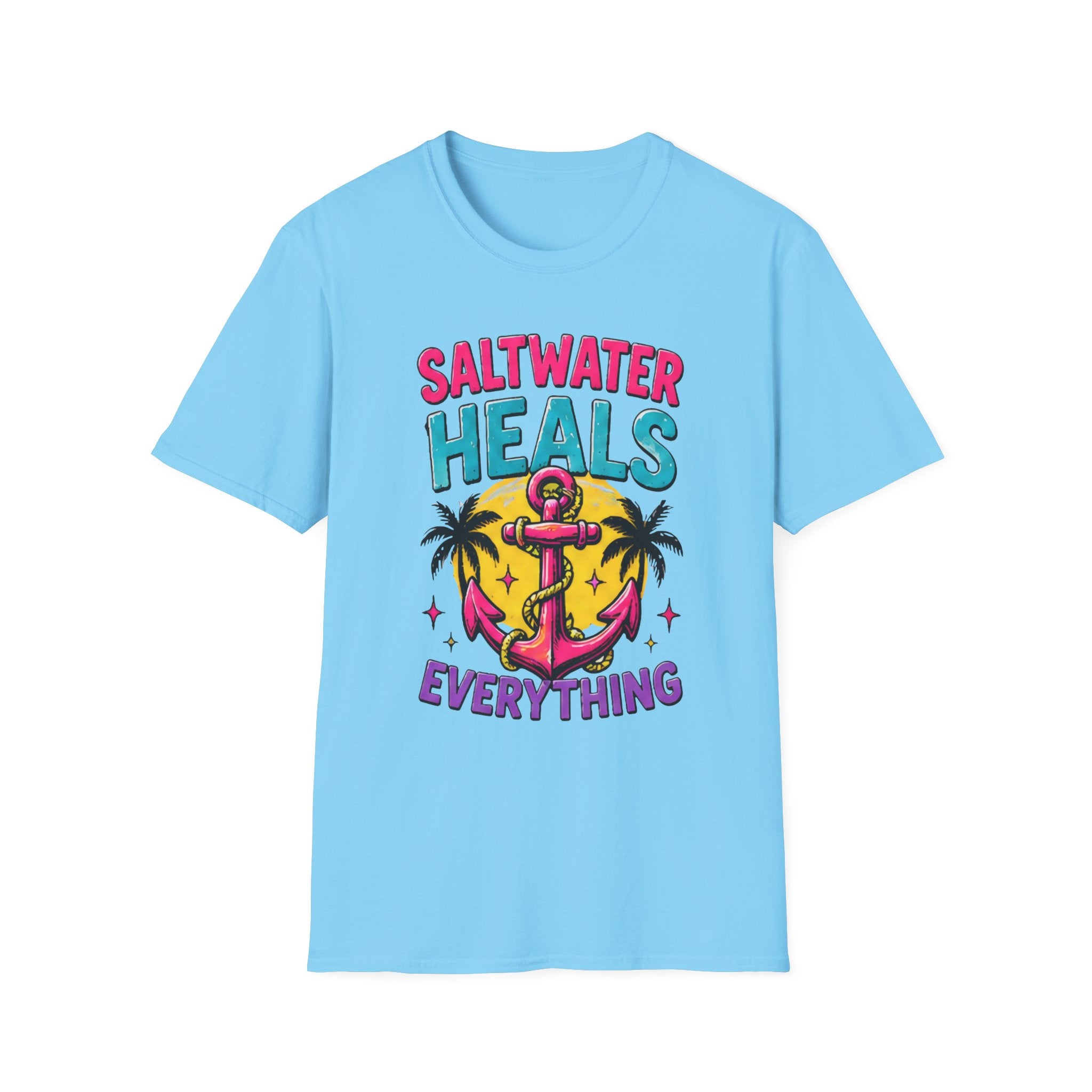 Beach Life Graphic Tee | Saltwater Heals Everything | Cute Coastal Shirt | Oversized Summer Tee | Ocean Lover Gift