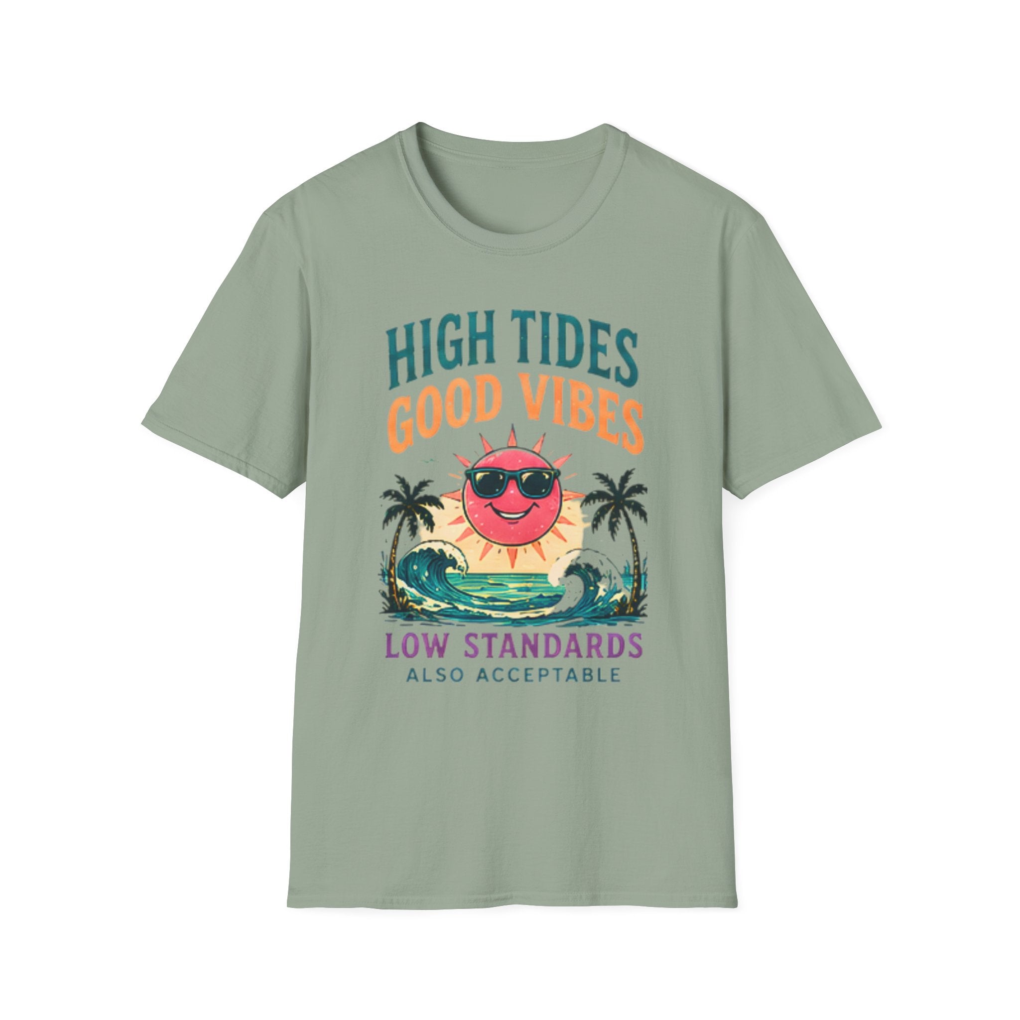 Beach Life Graphic Tee | High Tides Good Vibes | Cute Coastal Shirt | Oversized Summer Tee | Ocean Lover Gift