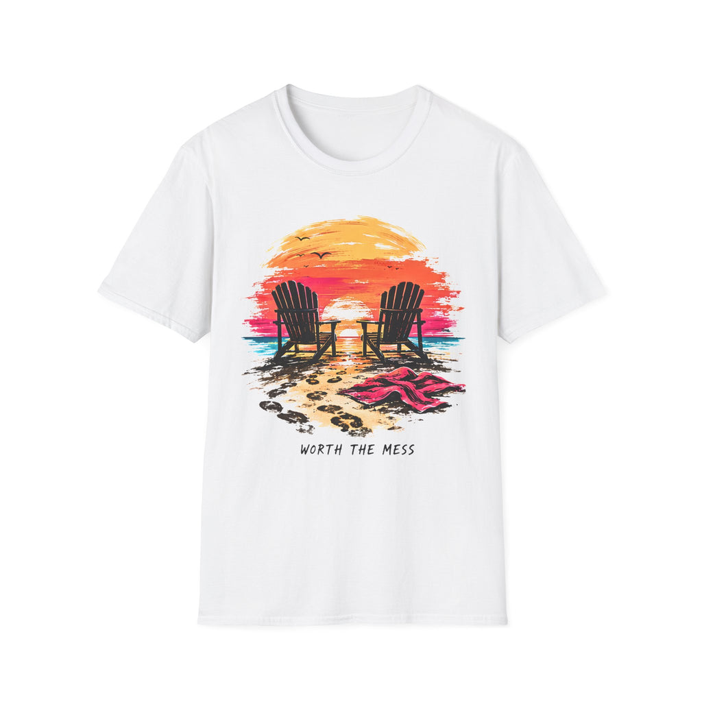 Worth The Mess | Beach Life Graphic Tee | Cute Coastal Shirt | Oversized Summer Tee | Ocean Lover Gift