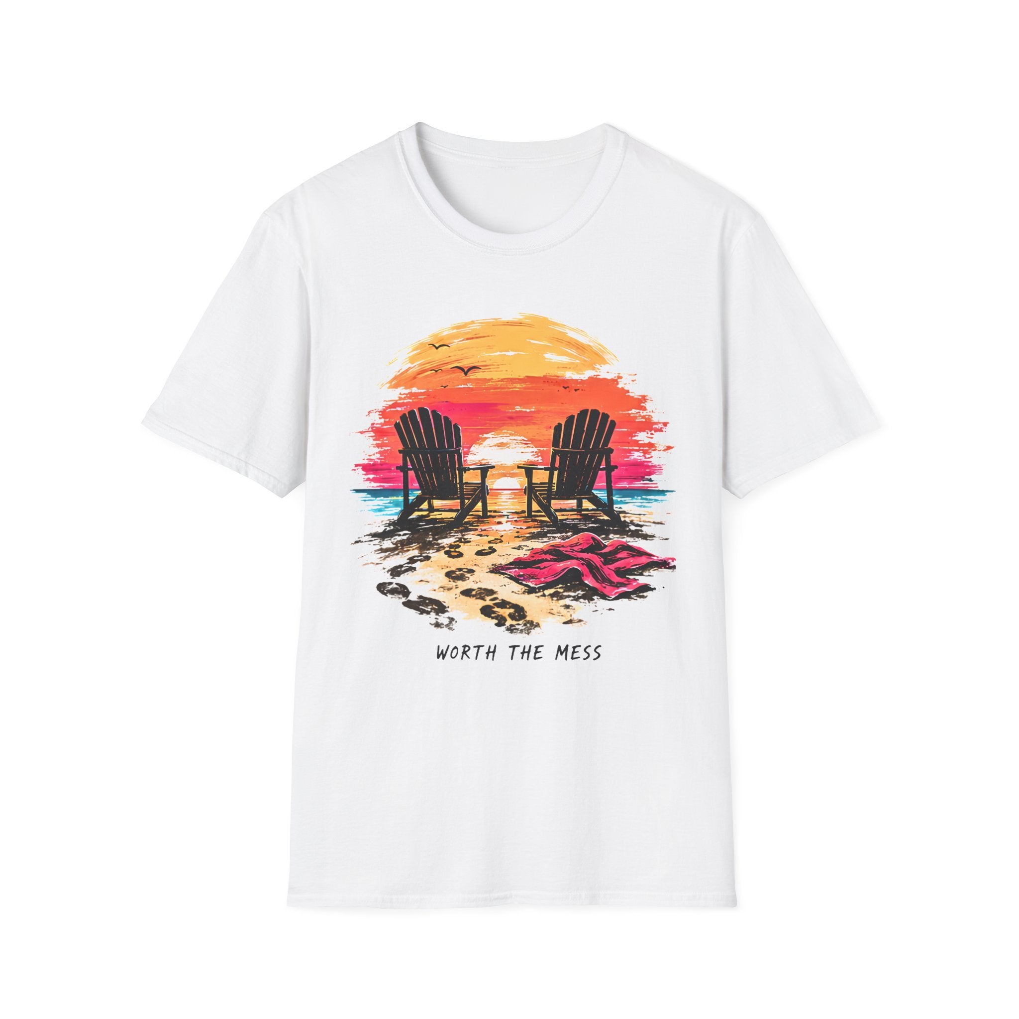 Worth The Mess | Beach Life Graphic Tee | Cute Coastal Shirt | Oversized Summer Tee | Ocean Lover Gift