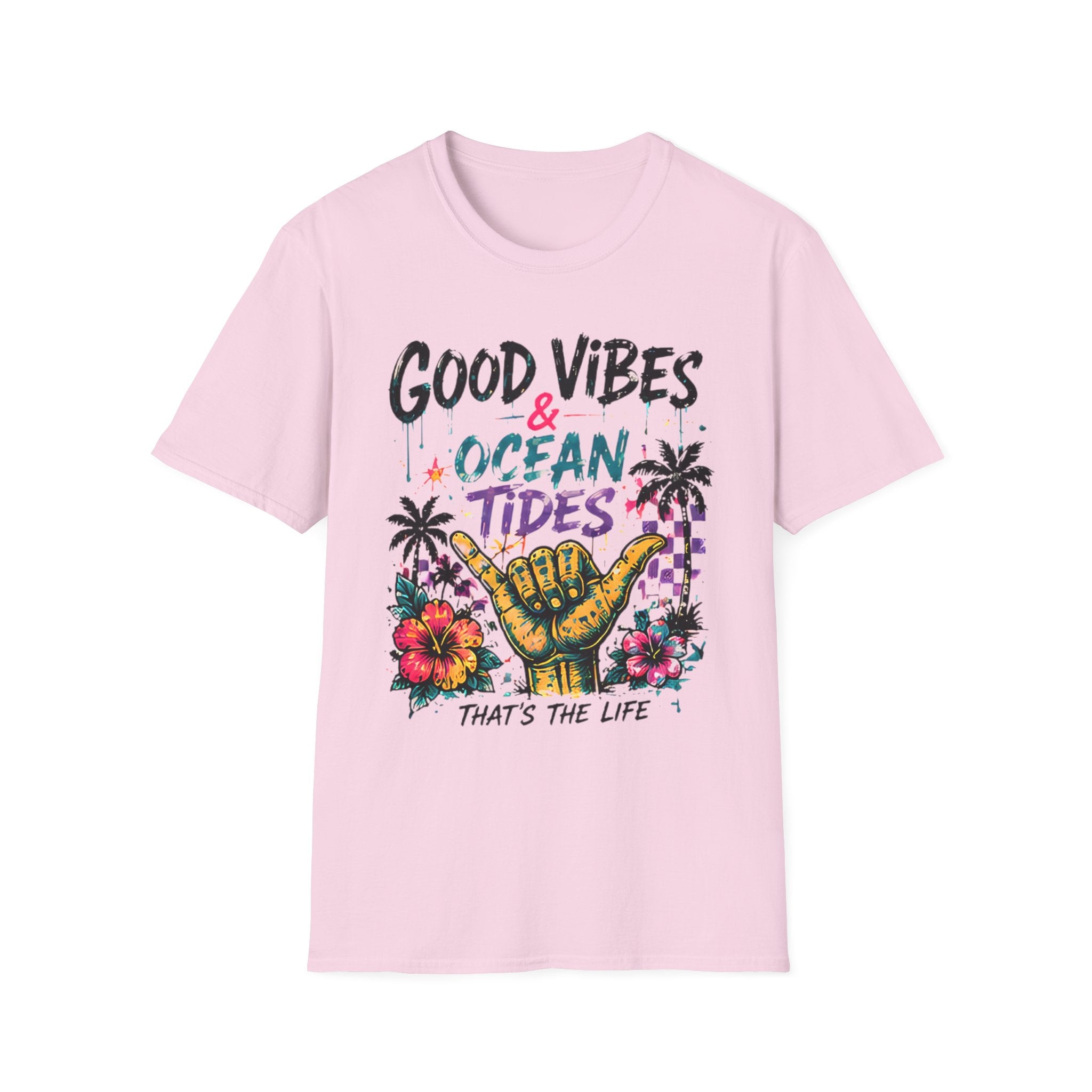 Good Vibes Ocean Tides | Beach Life Graphic Tee | Cute Coastal Shirt | Oversized Summer Tee | Ocean Lover Gift