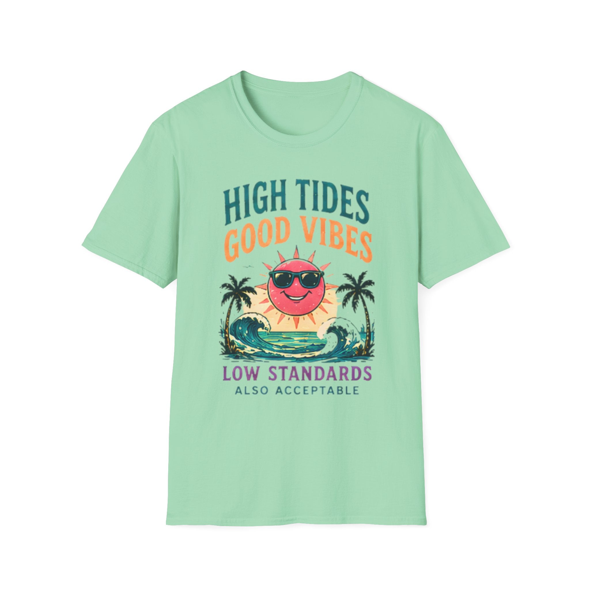 Beach Life Graphic Tee | High Tides Good Vibes | Cute Coastal Shirt | Oversized Summer Tee | Ocean Lover Gift