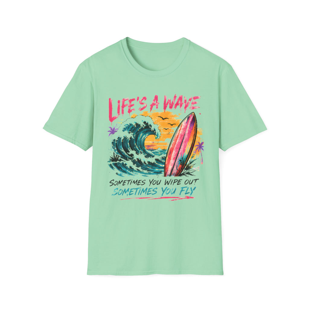 Cute Coastal Shirt | Life's A Wave| Beach Life Graphic Tee | Oversized Summer Tee | Ocean Lover Gift