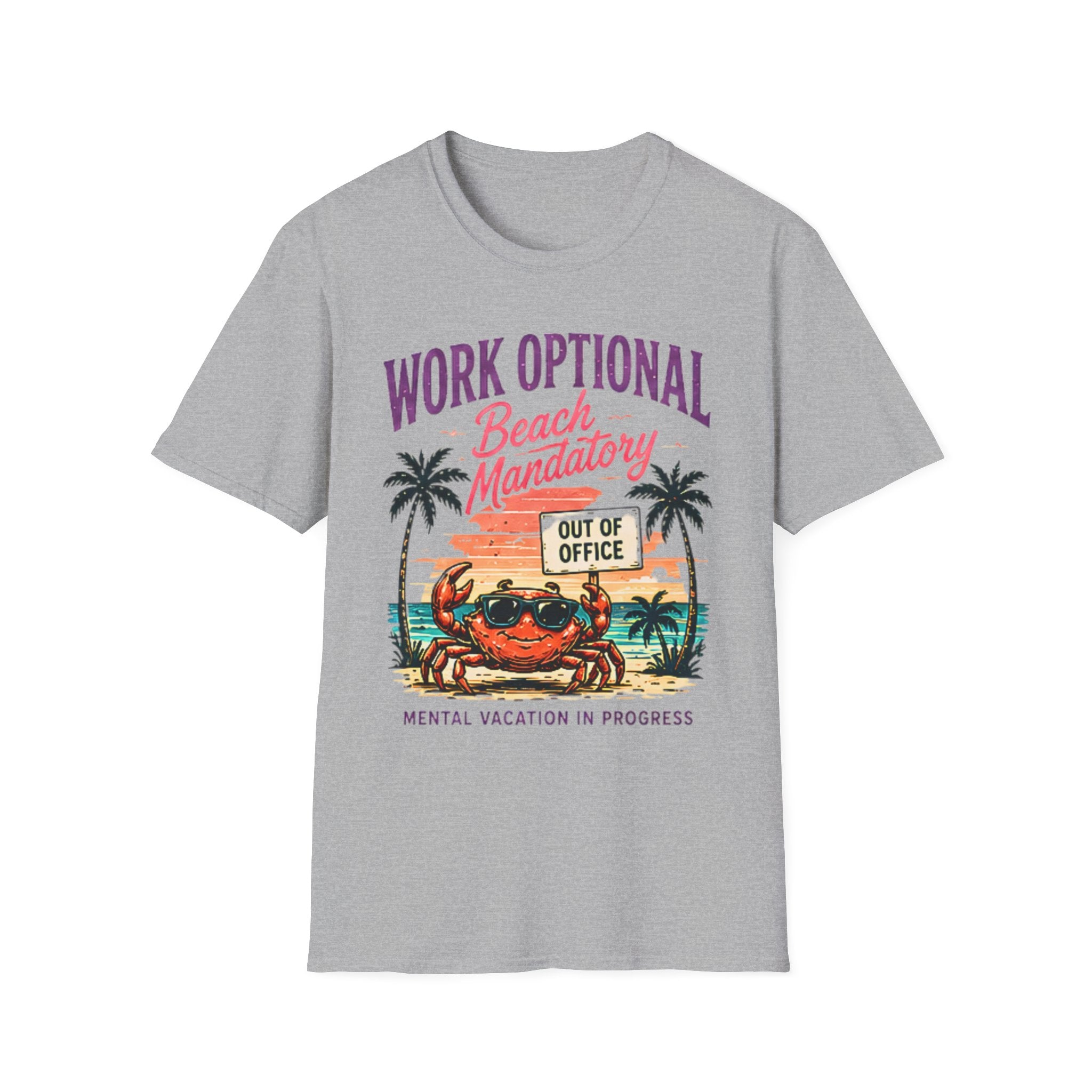 Beach Life Graphic Tee | Work Optional | Cute Coastal Shirt | Oversized Summer Tee | Ocean Lover Gift