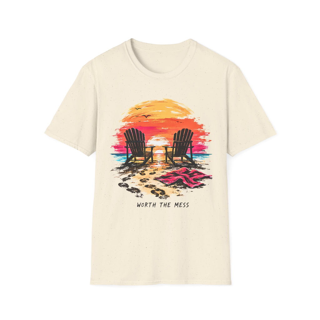 Worth The Mess | Beach Life Graphic Tee | Cute Coastal Shirt | Oversized Summer Tee | Ocean Lover Gift