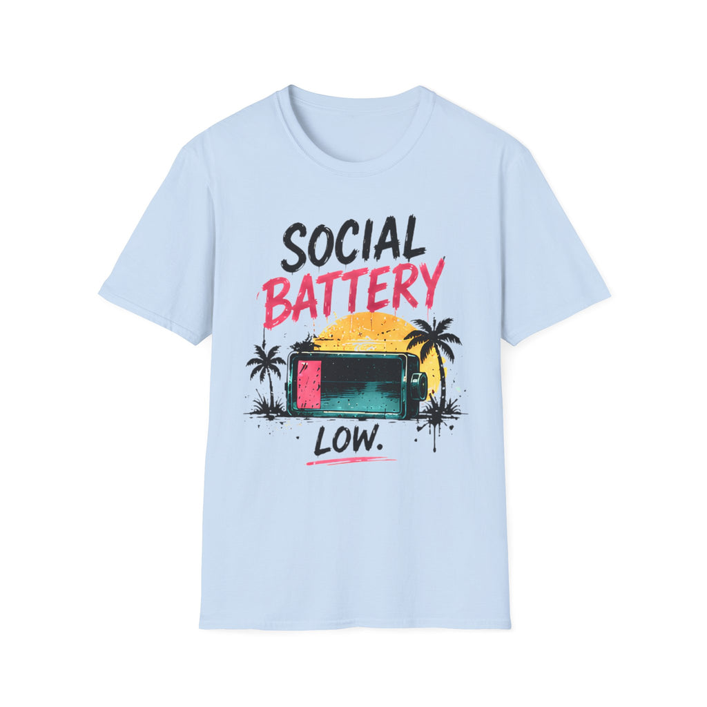 Cute Coastal Shirt | Social Battery | Beach Life Graphic Tee | Oversized Summer Tee | Ocean Lover Gift