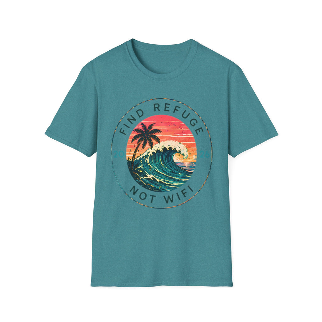 Find Refuge Not Wifi | Beach Life Graphic Tee | Cute Coastal Shirt | Oversized Summer Tee | Ocean Lover Gift