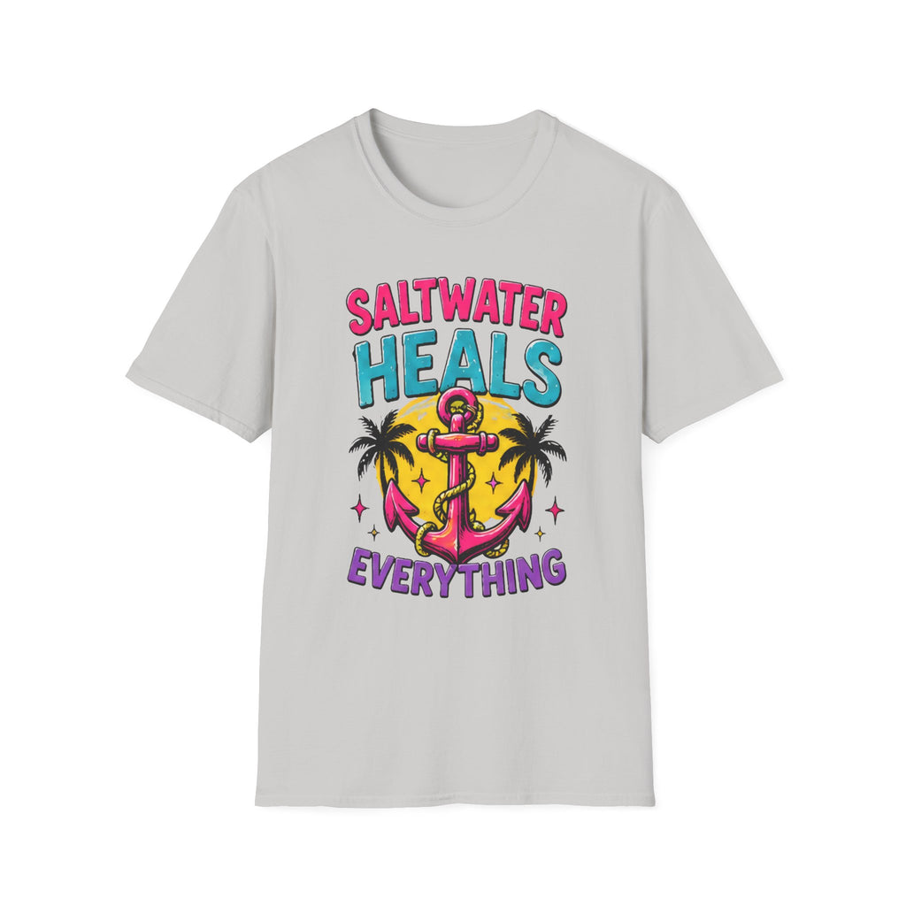 Beach Life Graphic Tee | Saltwater Heals Everything | Cute Coastal Shirt | Oversized Summer Tee | Ocean Lover Gift