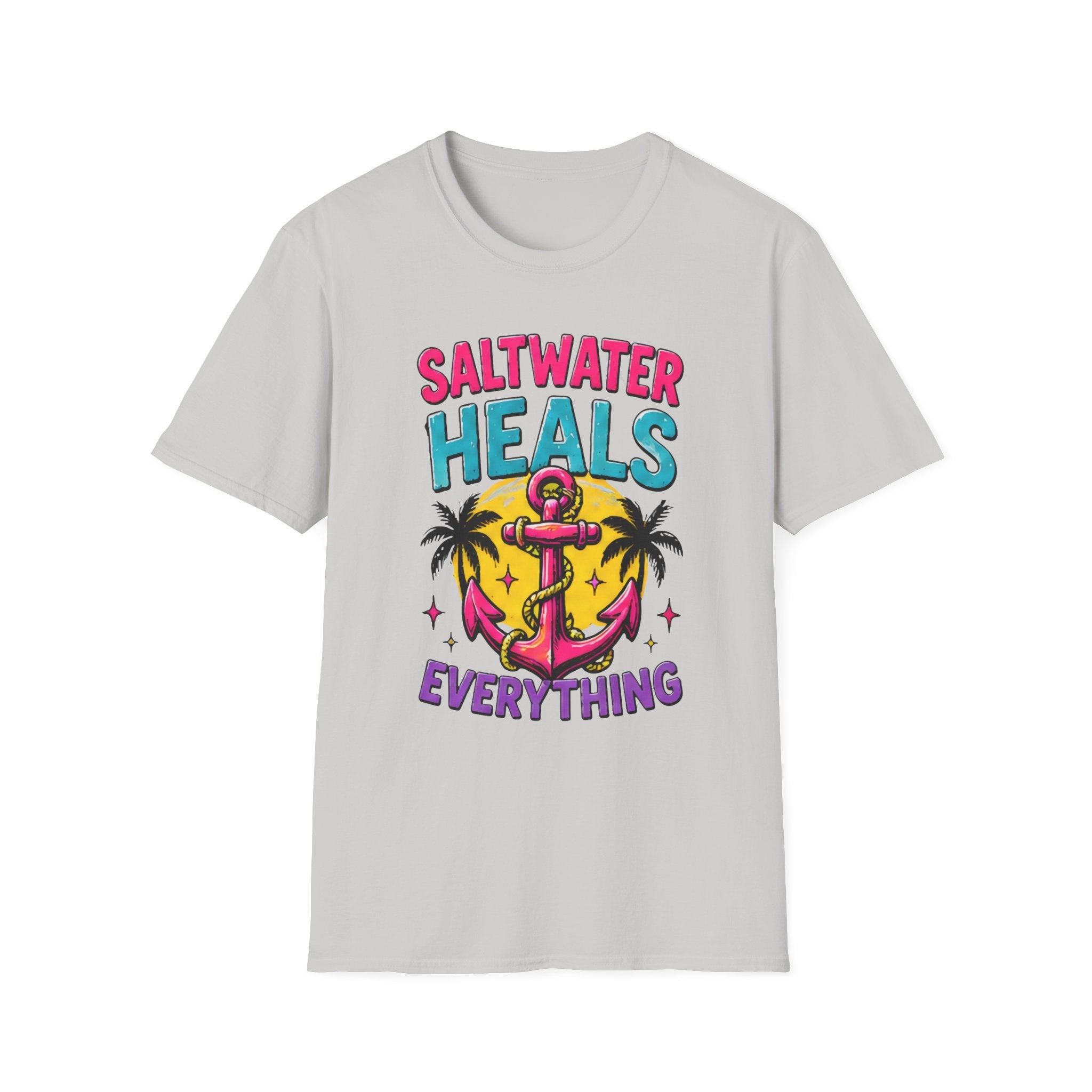 Beach Life Graphic Tee | Saltwater Heals Everything | Cute Coastal Shirt | Oversized Summer Tee | Ocean Lover Gift