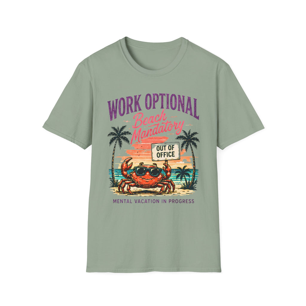 Beach Life Graphic Tee | Work Optional | Cute Coastal Shirt | Oversized Summer Tee | Ocean Lover Gift