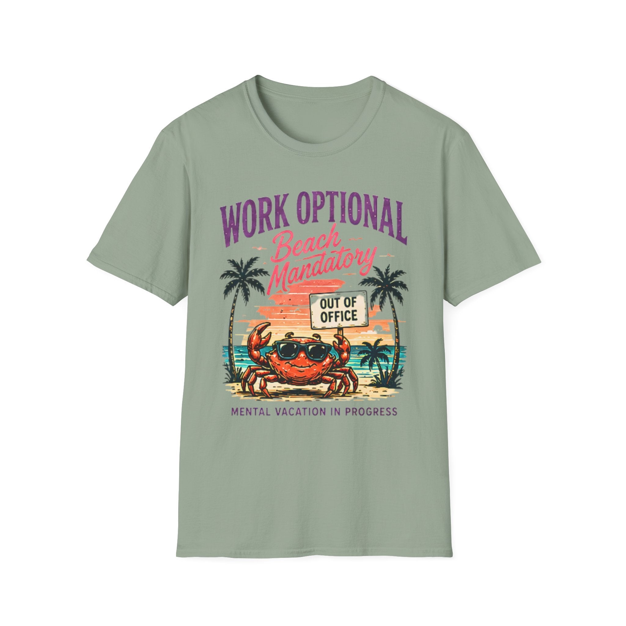 Beach Life Graphic Tee | Work Optional | Cute Coastal Shirt | Oversized Summer Tee | Ocean Lover Gift