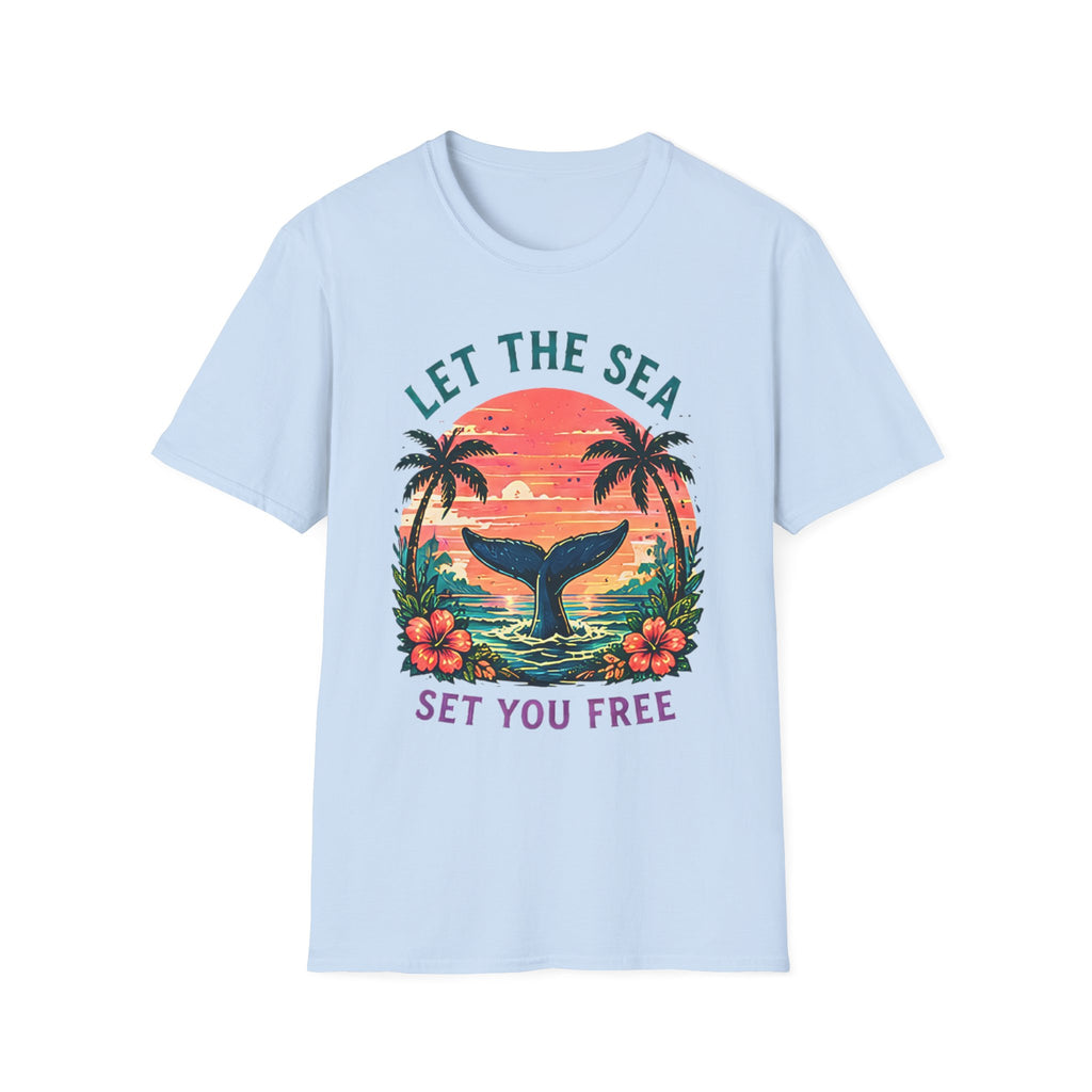 Let The Sea Set You Free | Beach Life Graphic Tee | Cute Coastal Shirt | Oversized Summer Tee | Ocean Lover Gift