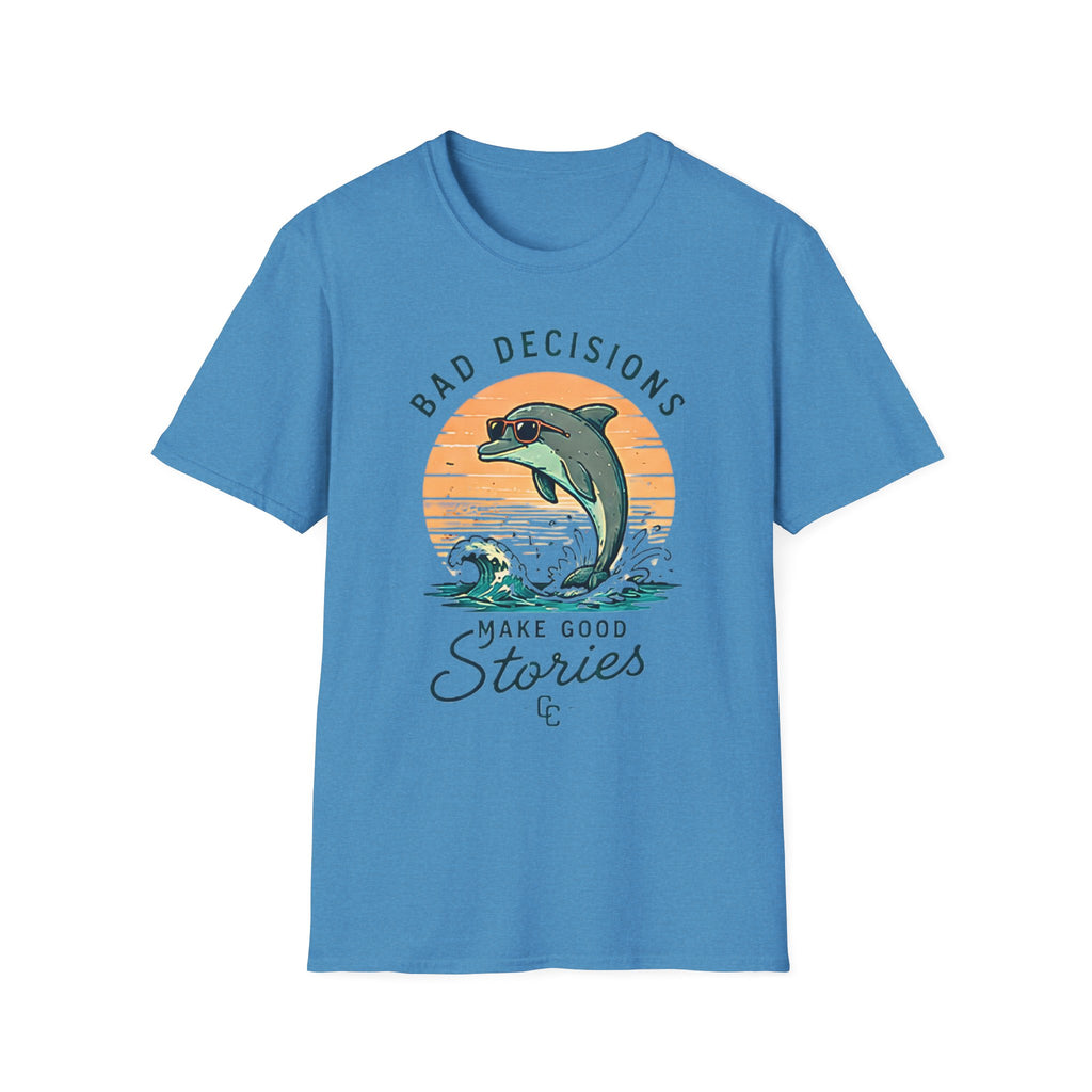 Bad Decisions Make Great Stories| Beach Life Graphic Tee | Cute Coastal Shirt | Oversized Summer Tee | Ocean Lover Gift