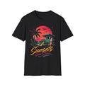 Sunsets Over Stress | Cute Coastal Shirt | Beach Life Graphic Tee | Oversized Summer Tee | Ocean Lover Gift